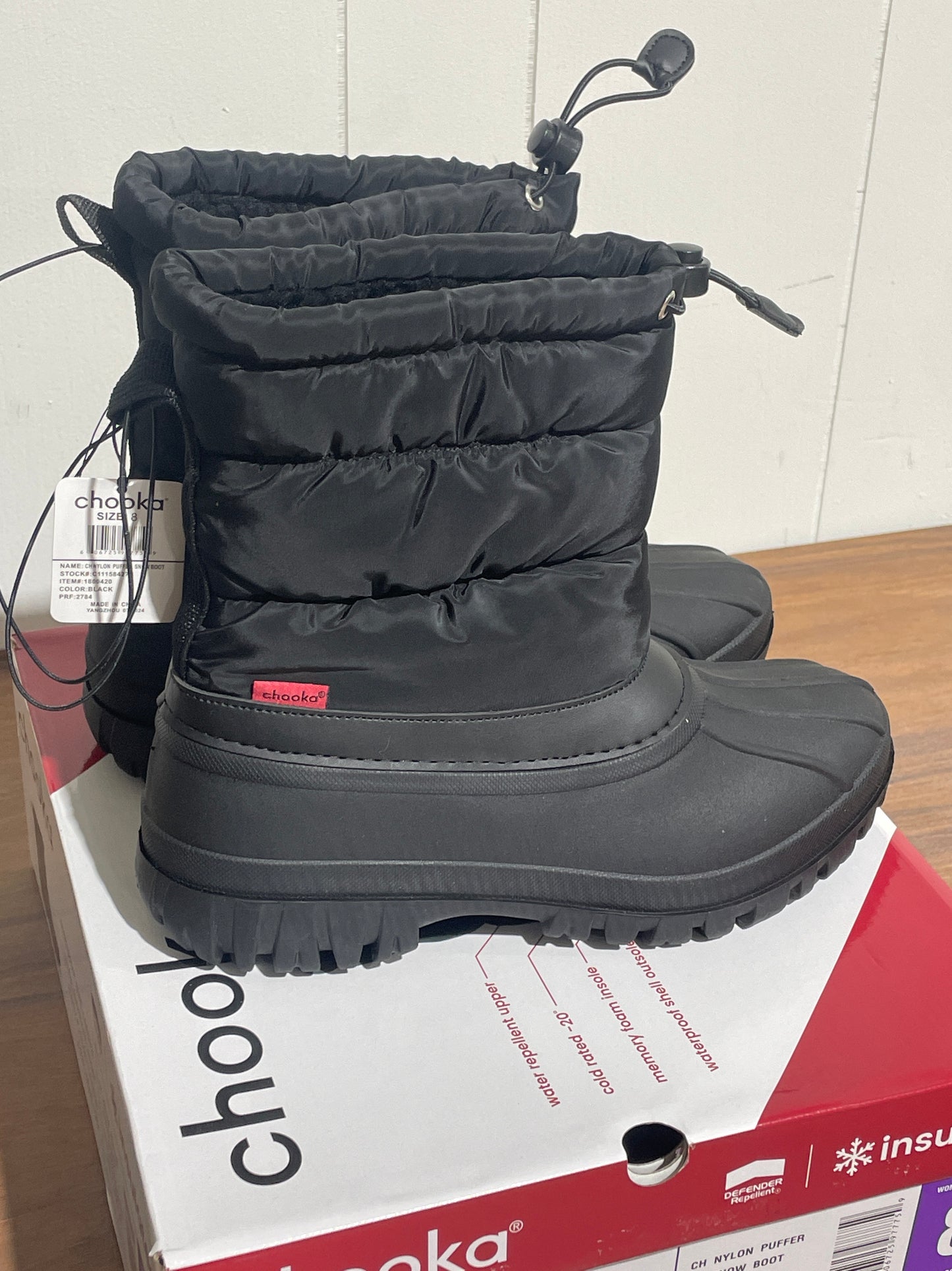 Chooka Women’s Nylon Puffer Snow Boot Black