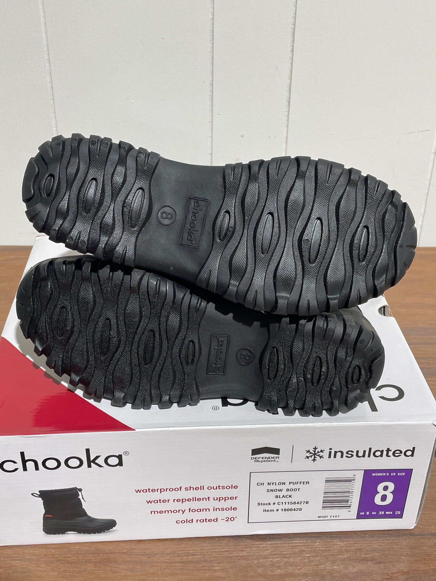 Chooka Women’s Nylon Puffer Snow Boot Black