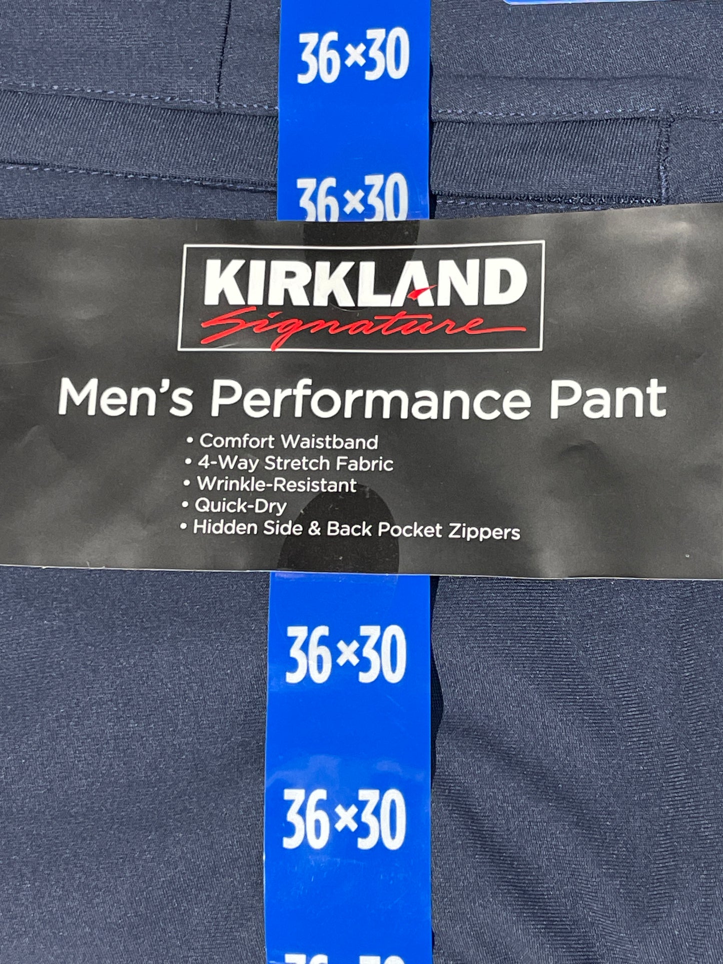 Kirkland Signature Men's Performance 5 Pocket Navy Pants Size 36X30