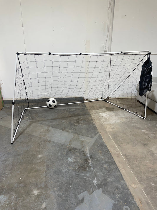 Soccer Goal 6x4 ft Metal Frame with Net, Portable Backyard Soccer