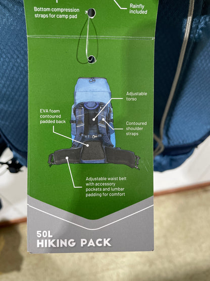 Alpine Elite by Timber Ridge 50L Hiking Pack Blue