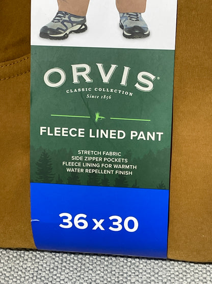 Orvis Men’s Fleece Lined Brown Pant 36x30