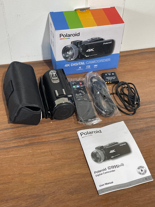 Polaroid 4K Digital Camcorder Touch Screen Enhanced Zoom Open Box