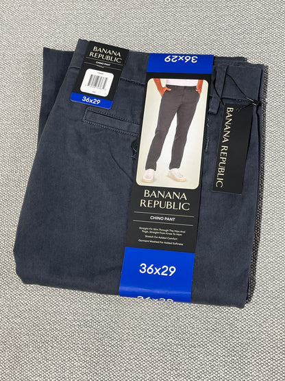 Banana Republic 5 Pocket Chino Pant Slim Straight Fit Men's 36x29 Gray