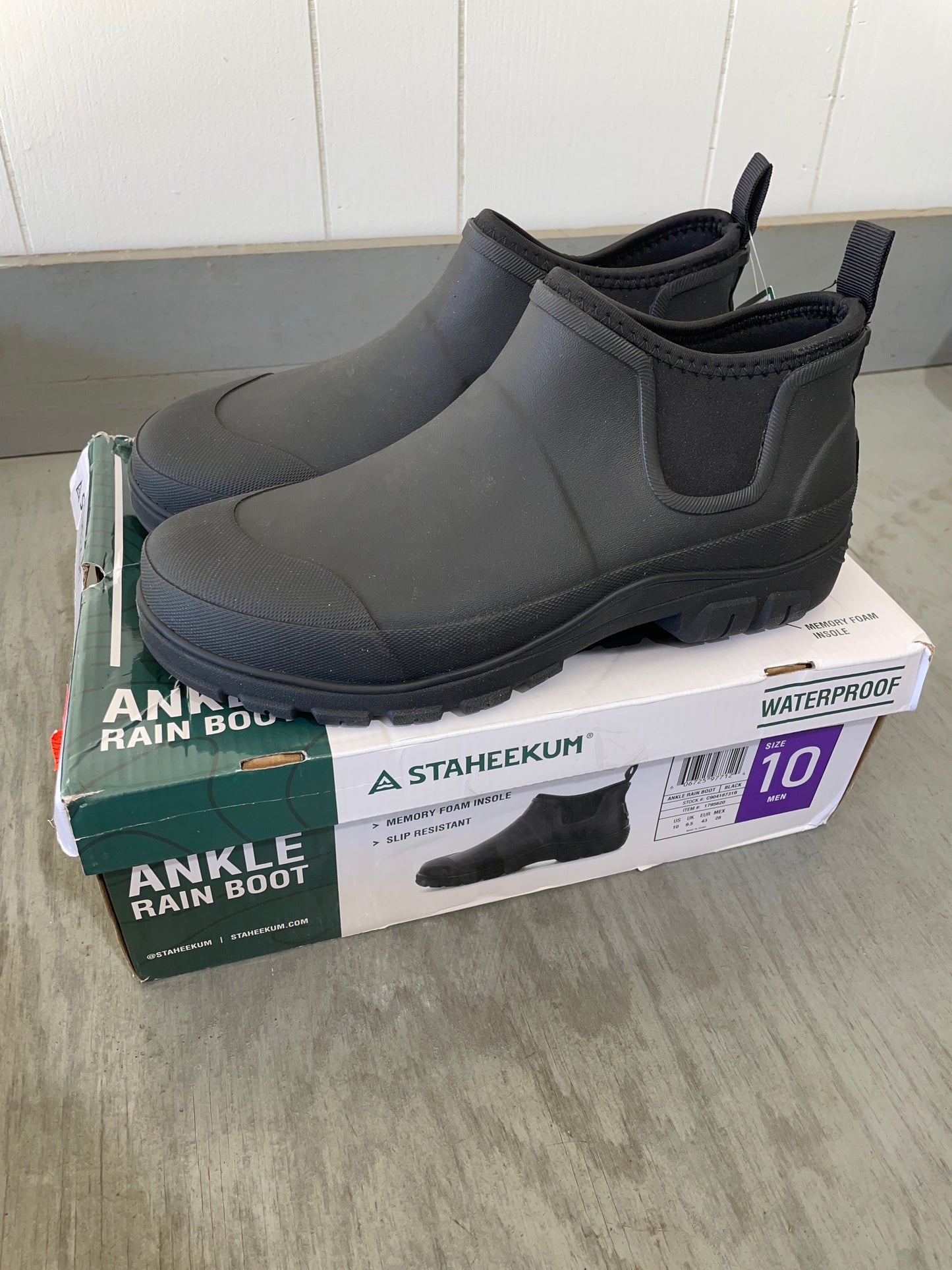 Staheekum Ankle Rain Boot Waterproof Men’s Slip Resistant Rubber