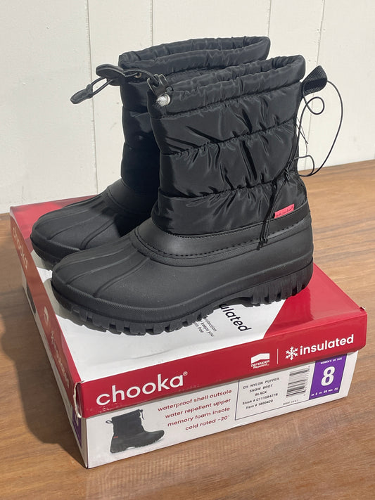 Chooka Women’s Nylon Puffer Snow Boot Black