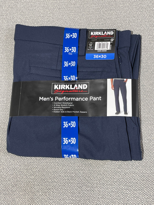 Kirkland Signature Men's Performance 5 Pocket Navy Pants Size 36X30