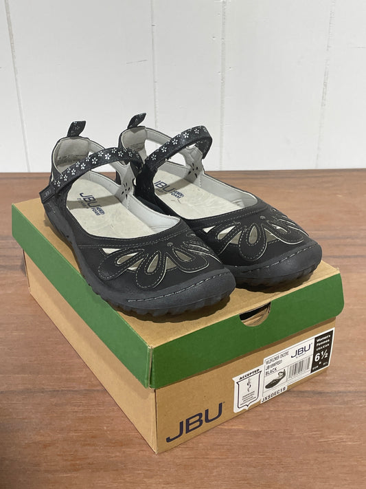 JBU Women’s Black Memory Foam Wildflower Sandals size 6.5