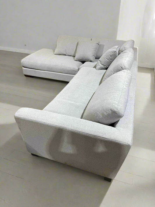 Fabric Sectional - Gray - WITH Ottoman still in box